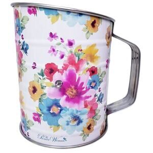 The Pioneer Woman Breezy Blossom 3-Cup Stainless Steel Flour Sifter Hand Crank